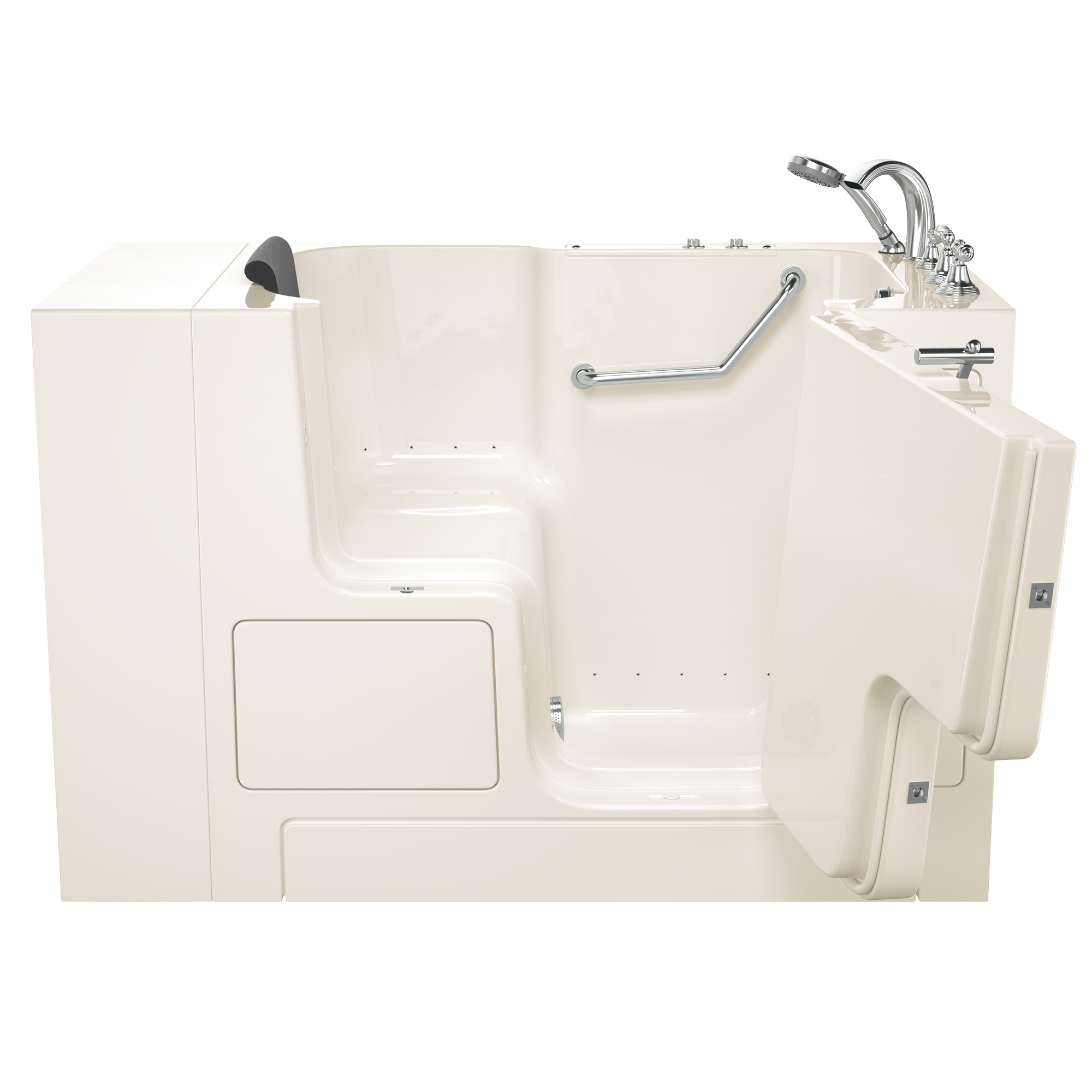 Gelcoat Premium Series 32 x 52  Inch Walk in Tub With Air Spa System   Right Hand Drain With Faucet WIB LINEN